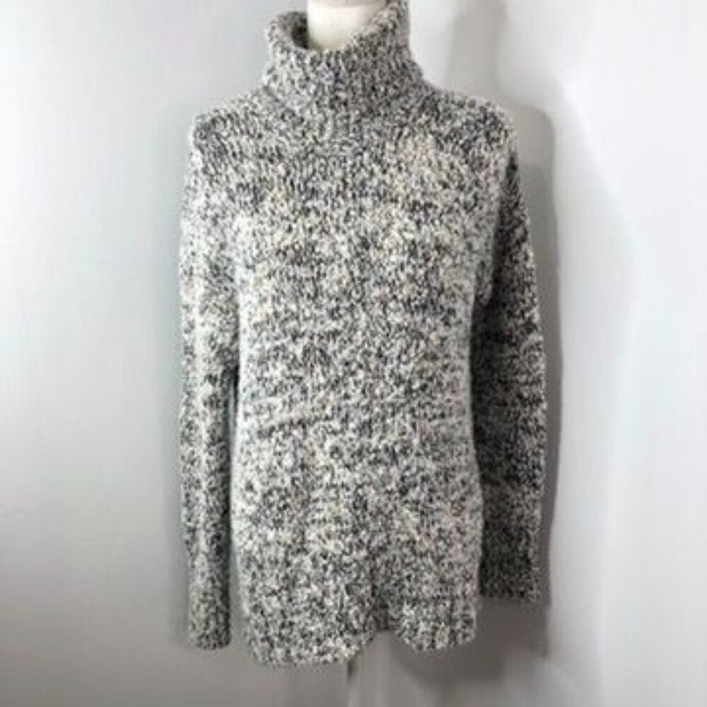 Lou & Grey For Loft Womens Cozy Chunky Knit Turtleneck Sweater Size S Hi Lo Hem